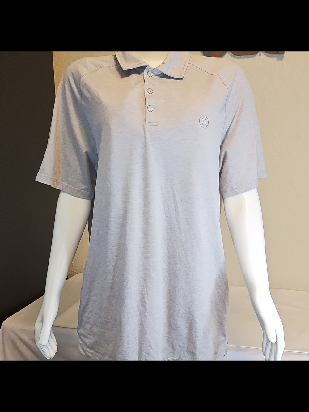 Hurley Light Gray Polo Shirt with Subtle Logo